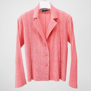 ISSEY MIYAKE - 【happytea】ISSEY MIYAKE  FETE シャツ ピンク ISSEY MIYAKE Pleats Please Long Sleeve Top Fuchsia Pink Size